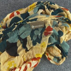 Spartina 449 Infinity Scarf Floral Abstract Linen Viscose Blend Multi Color